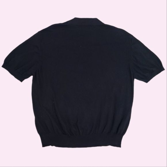 Vintage Mondo di Marco Black Crewneck Ribbed Sleeves & Hem Knit Shirt - Picture 4 of 4